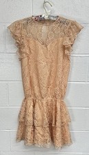 VTG Gunne Sax Jessica McClintock Drop Waist Lace Ruffle Overlay Dress / Size 5