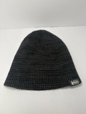 REI Knit Hat Beanie Winter Charcoal Grey Unisex One Size Cap Wool Blend