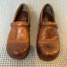 b.o.c. Born Concept Toby Brown Leather Wedge Clogs Mules Women  s 8.5M  C80848