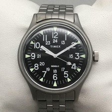 Timex MK1 Mens Watch 39mm Black Dial BROKEN BACKLIGHT New Battery 7.25"