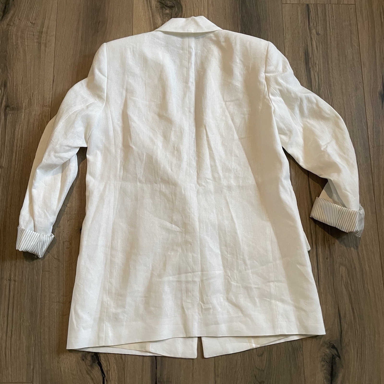 Zara Basic White Linen Blazer Single Button Lined… - image 10