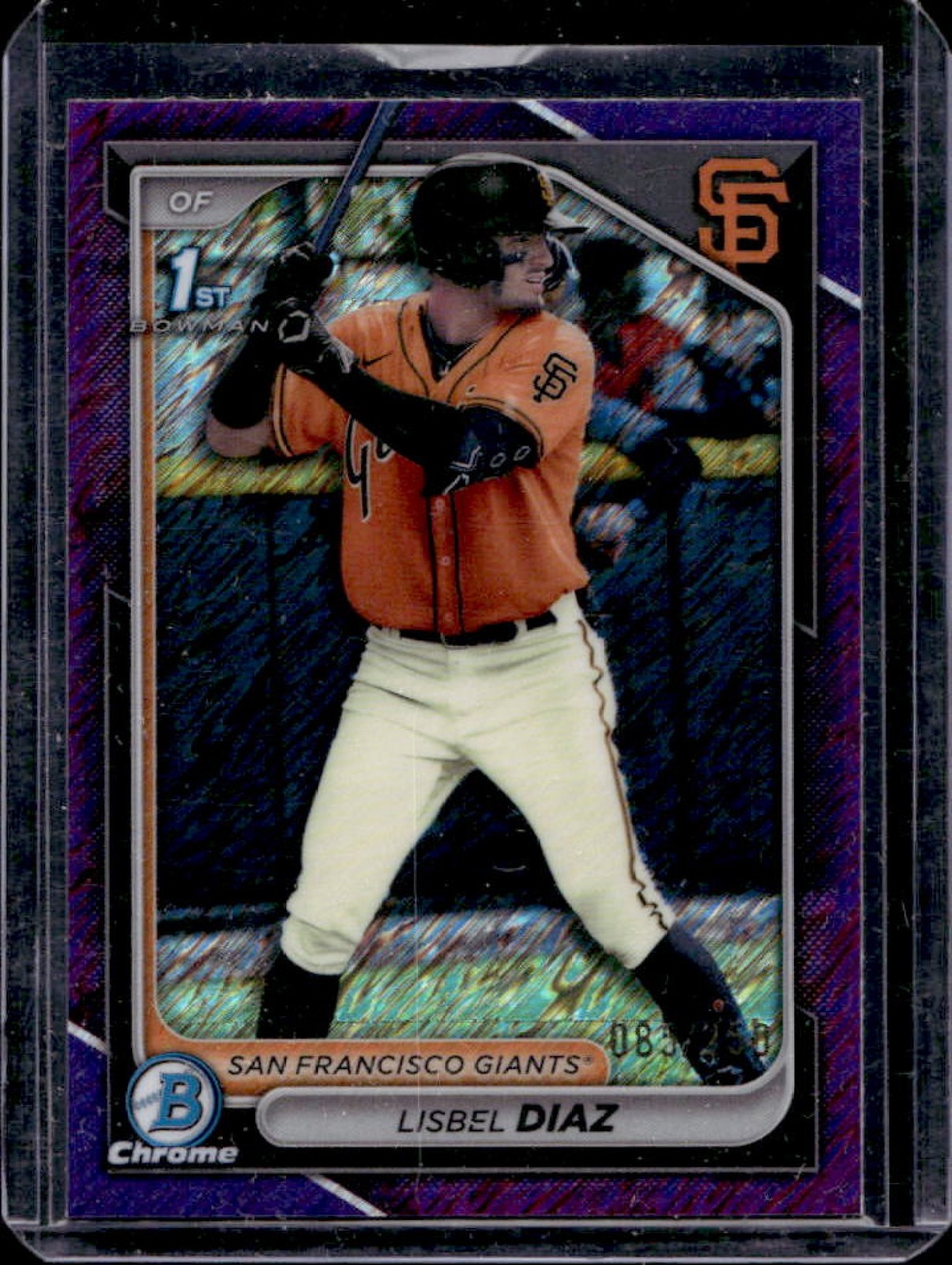 2024 Bowman Chrome Lisbel Diaz Purple Shimmer Refractor 1st Prospect #85/250