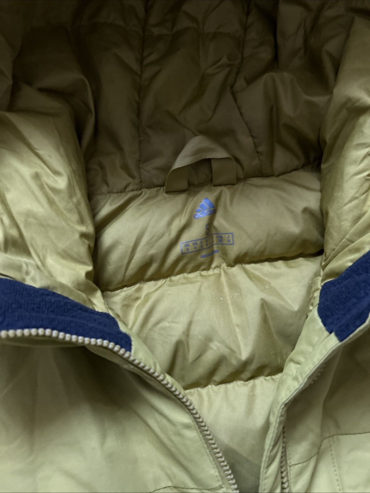 adidas Mens (S) Size Utilitas Pulse Olive Zip Hooded Winter Down Jacket w Logos image 3