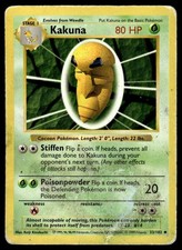 Kakuna 33/102 WOTC Base Set Unlimited Shadowless Uncommon Pokemon Card - HP