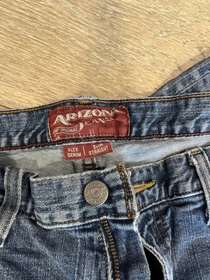 Arizona Jeans Flex Denim Blue Medium Wash Slim Straight Juniors 5-Pocket 5