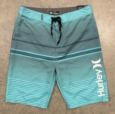 NWT Hurley Aqua Blues Boardshorts Swim Trunks Men's Size 30 Inseam 9"