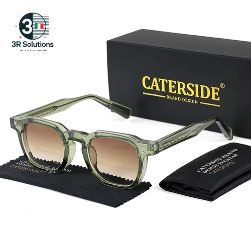 CATERSIDE Occhiali Da Sole Retrò Punk Da Uomo Montatura Piccola Quadrata Design - Foto 5 di 32