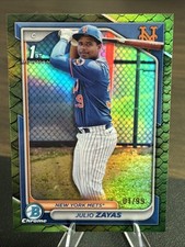 2024 Bowman Chrome Prospects Green Refractor Reptilian Julio Zayas 01 /99 FOTP