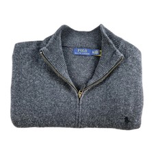 Polo Ralph Lauren Sweater Men's Sz 2XL Charcoal Gray 1/4 Zip Wool/Alpaca Knit