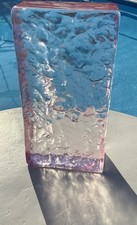 Yutianli Pink Transparent Ice Crystal Glass Block Brick 7.8 x 3.9 NEW