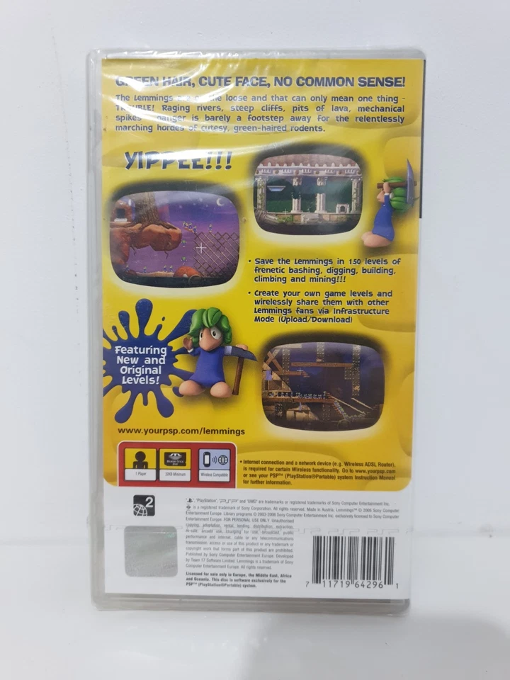 Lemmings PSP Game Brand New Sealed Black Label UK PAL - Image 2 of 4