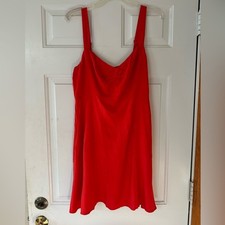 Old Navy Fit and Flare Red Linen mini Dress. Size large