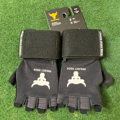 Sz M Under Armour Project Rock Lifting Gloves Black 1385378-001