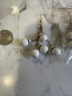 Vintage New 1950 Milk Glass Dangle Earrings Style S