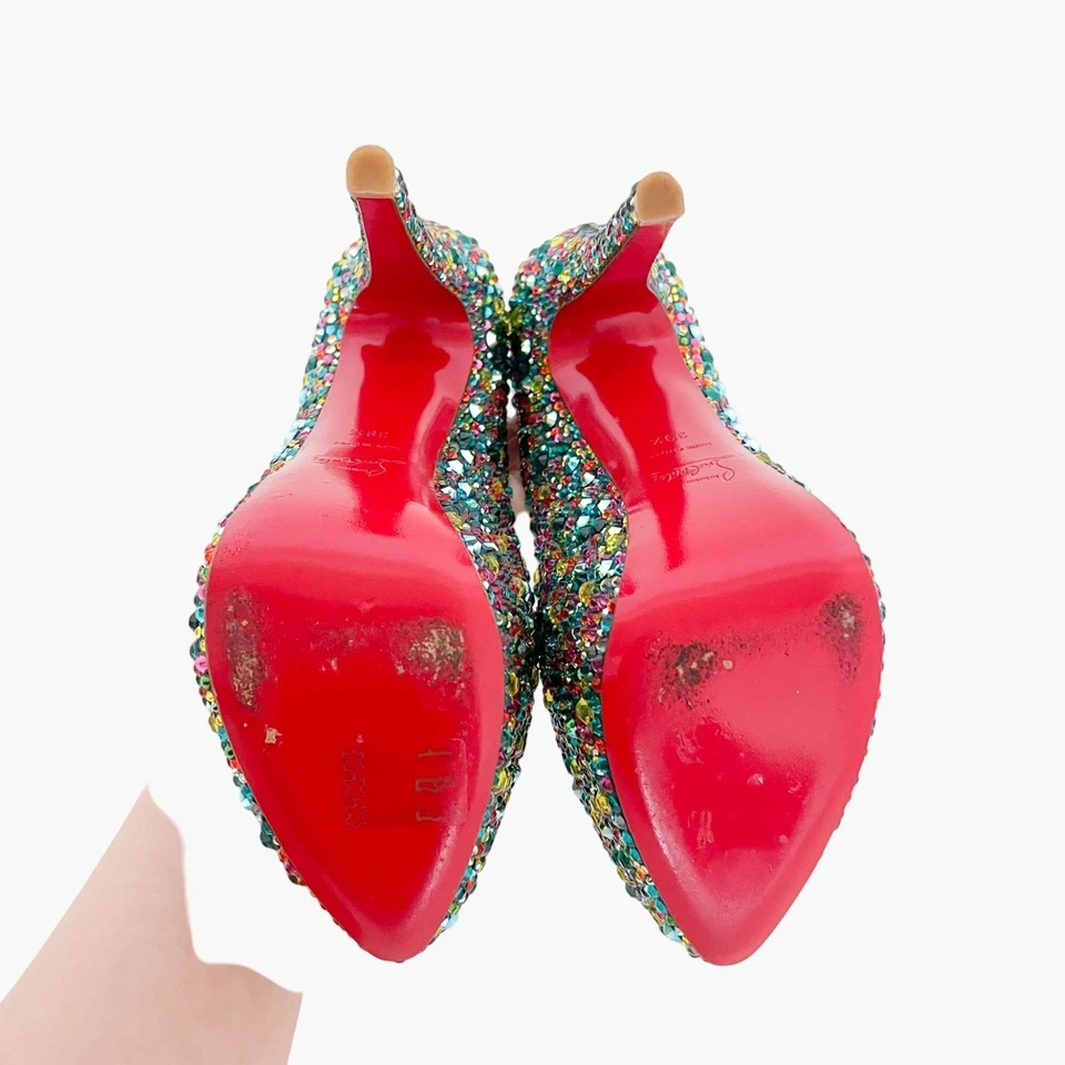 Christian Louboutin Narciso 160 Bombas EU 39.5 US 9.5 Multi Cristal Strass Foto 4 de 4