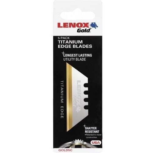 LENOX Gold 20350GOLD5C Titanium Edge Utility Knife Blade 520 Pack