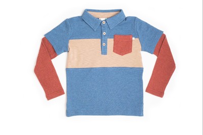 NWT Toobydoo Blue Long Sleeve Striped Polo Shirt $46 Choose Size