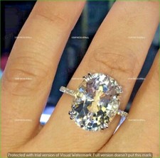5 CT Oval Cut Moissanite Wedding Engagement Ring Womens Real 925 Sterling Silver