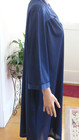 Vanity Fair Vintage Blue Collared Floral Applique Button Up Robe Housecoat Large — photo 4