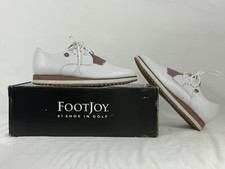 FootJoy Womens Sport Retro Golf Leather Shoes Spikeless 92393 White Sz 7M - READ