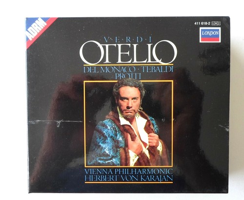 VERDI OTELLO 2 CD Del Monaco Tebaldi Protti Booklet 1987 Boxed Cover 1961 Record - Foto 2 di 4