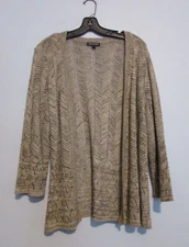 Notations Womens Brown  & Tan Shrug Size Large EUC!!!