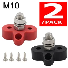 2pcs 48V DC Max M10 Battery Power Distribution Terminal Block Stud Junction Post