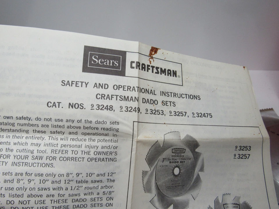 Juego de hojas Dado vintage Sears CRAFTSMAN 7 PIEZAS - 7" 9 3248 3249 3253 3257 #P9 Foto 3 de 4