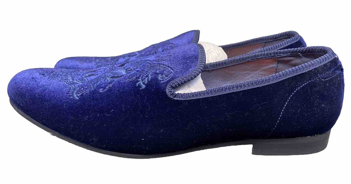 Tallia Quinzio Blue Velvet Slip On Dress Shoes Men