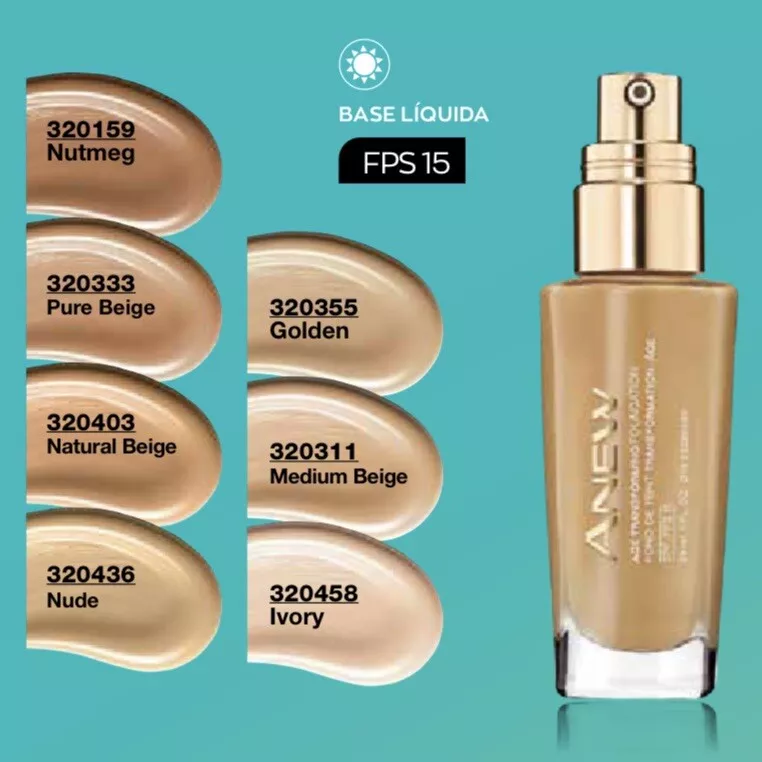Avon Anew Age Transforming Liquid Foundation Pure Beige SPF Descontinuado anew avon Avon Anew Age Transforming Liquid Foundation Pure Beige SPF Descontinuado