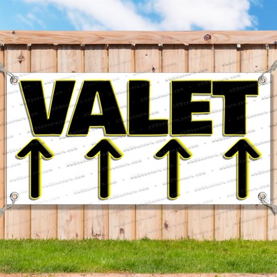 VALET UP ARROWS BLK Advertising Vinyl Banner Flag Sign Many Sizes DIRECTIONAL