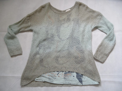 SOCCX Lightweight Jumper Ombre Light Green With Printed Top Size M Excellent 618
