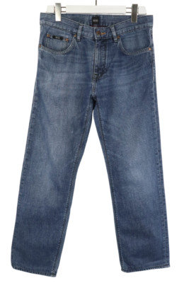 HUGO BOSS Maine Regular Fit Jeans Men's W32 L28 Zip Fly Fade Effect Blue