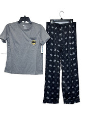Carter Boy's Batman 2 Piece Short Sleeve Black  Gray Pajama Set Size 14/14A.