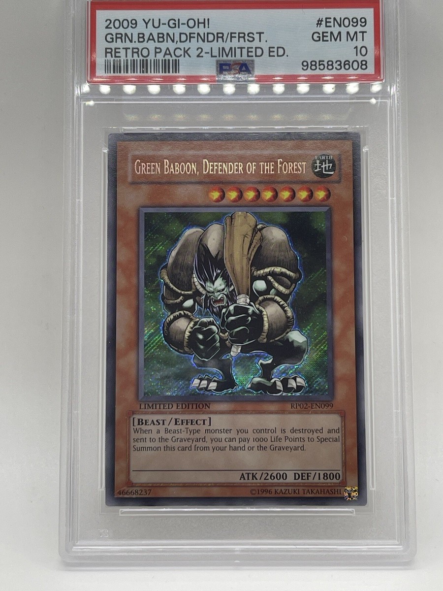 Green Baboon Defender Of The Forest PSA 10 GEM MINT💎 RP02-EN099