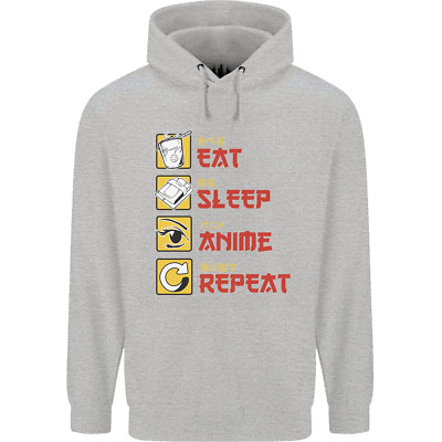 Eat Sleep Anime Repeat Herren Kapuzenpullover