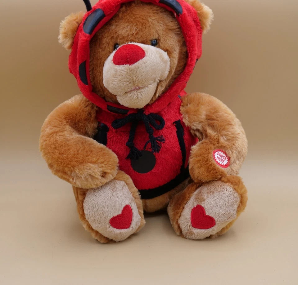 VALENTINES BEAR LADYBUG PLUSH TOY 12" - Image 3 of 4