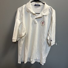 Vintage Champion Olympic Atlanta 1996 Men s Polo Shirt Size XL White Cotton