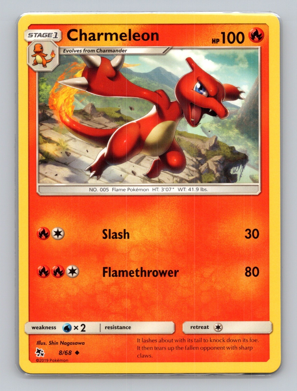 Charmeleon 8/68 Hidden Fates Uncommon NM Pokemon Card 2019 Sun & Moon