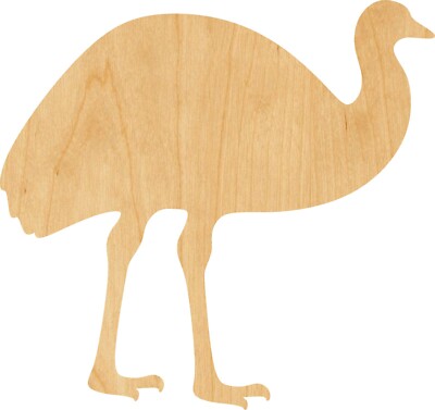 Emu Laser Cut Out Wood Shape Craft Supply - Woodcraft Cutout