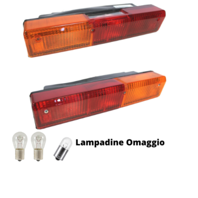 Kit Fanali Per Trattori Fiat-OM - Coppia Fanali 2 Luci + Supporti Serie Oro Originali