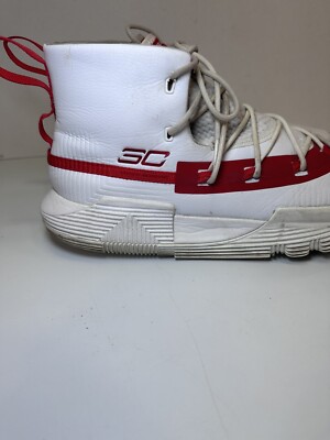 Under Armour Mens SC 3 Zero II White Red Basketball Shoes  display picture 3