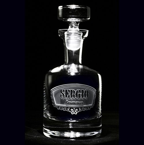 Groomsman Gift Engraved Decanter for Whiskey, Scotch, Bourbon, Rye, Gin, Vodka,