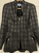 Thierry Mugler Gray With Zipper Top Skirt Suit Size 40
