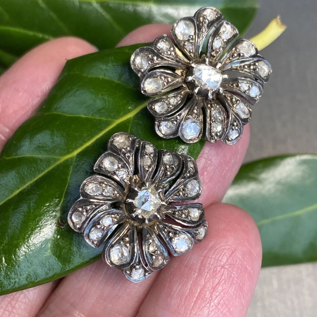 1.60ctw Vintage Pear Rose Cut Diamond Drop Earrings – Jewels by Grace