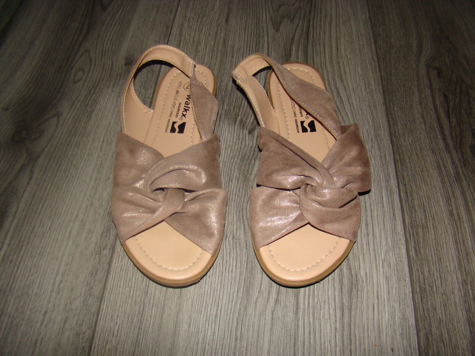 walkx Women Pantoletten 37 Sandalen Schleife Sommer Damen Schuhe flach