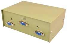 PTC 2-Way HD15 VGA Manual Data Switch Box Beige Color