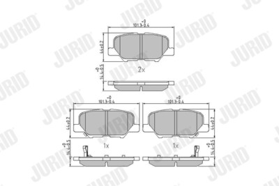 JURID 573442J brake pad set, disc brake for Citroen, Mazda, Mitsubishi, Peugeot