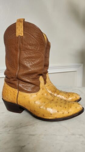 Vintage  Nocona Full Quill Ostrich Cowboy Boots Ye