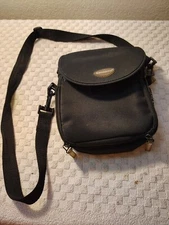 Samsonite camera case bag 7x7 paded black canvas 2 zipper pocket crossbodystrap